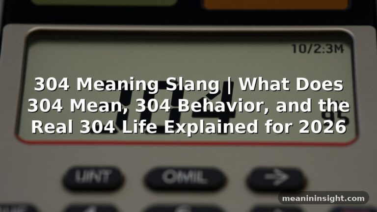 304 Meaning Slang | What Does 304 Mean, 304 Behavior, and the Real 304 Life Explained for 2026