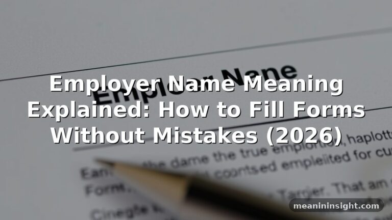 Employer Name Meaning Explained: How to Fill Forms Without Mistakes (2026)