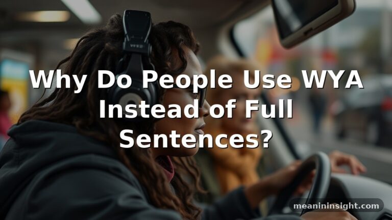 Why Do People Use WYA Instead of Full Sentences?