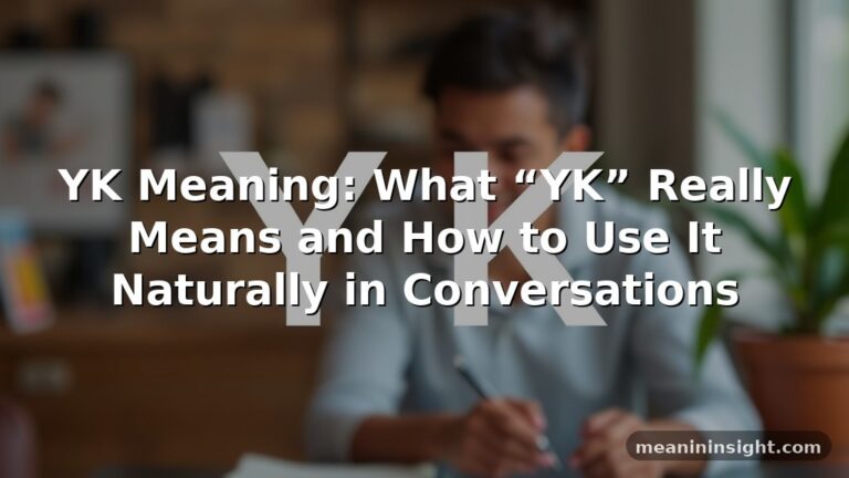 YK Meaning: What “YK” Really Means and How to Use It Naturally in Conversations