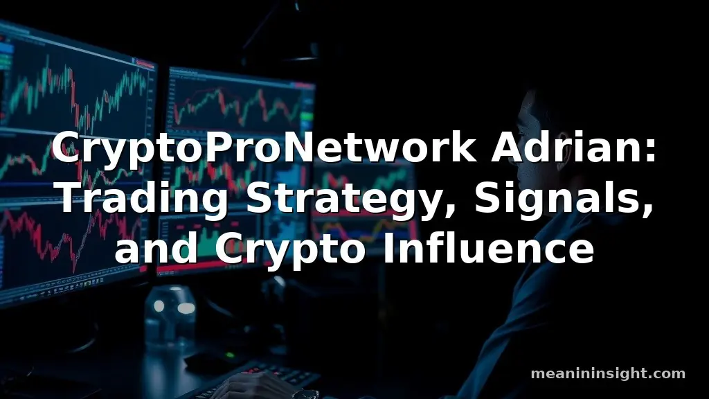 CryptoProNetwork Adrian: Trading Strategy, Signals, and Crypto Influence